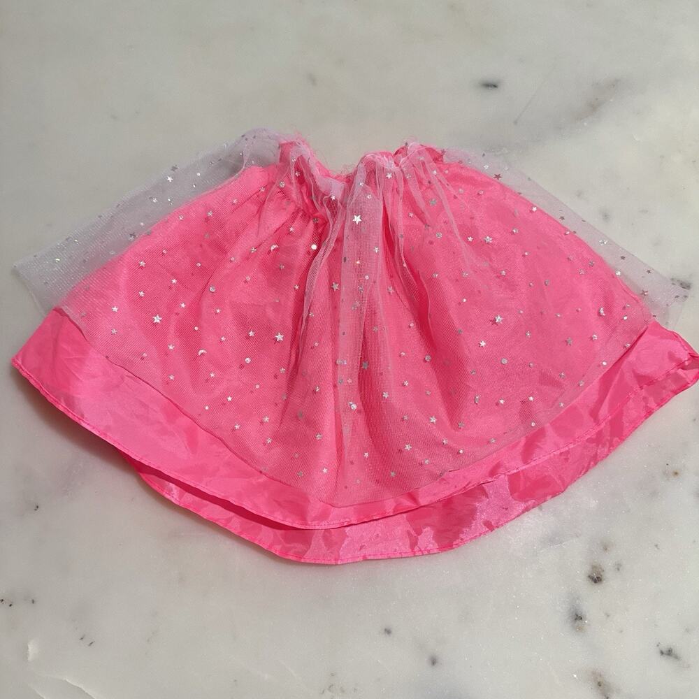Girls Tutu Size S/M Hot Pink Lined 14" Skirt Elastic Waist Mesh